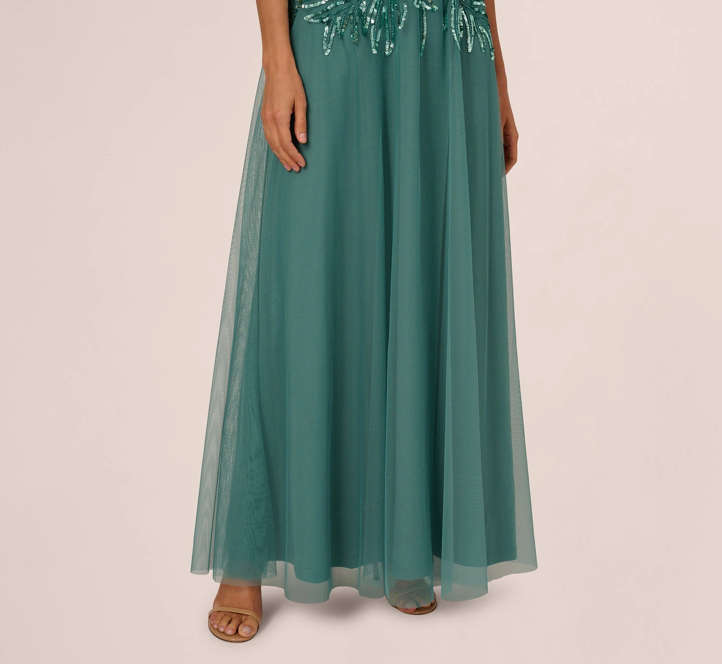 Elegant A-Line V-Neck Elbow-Sleeve V-Back Floor-Length Mother of the Bride Dresses