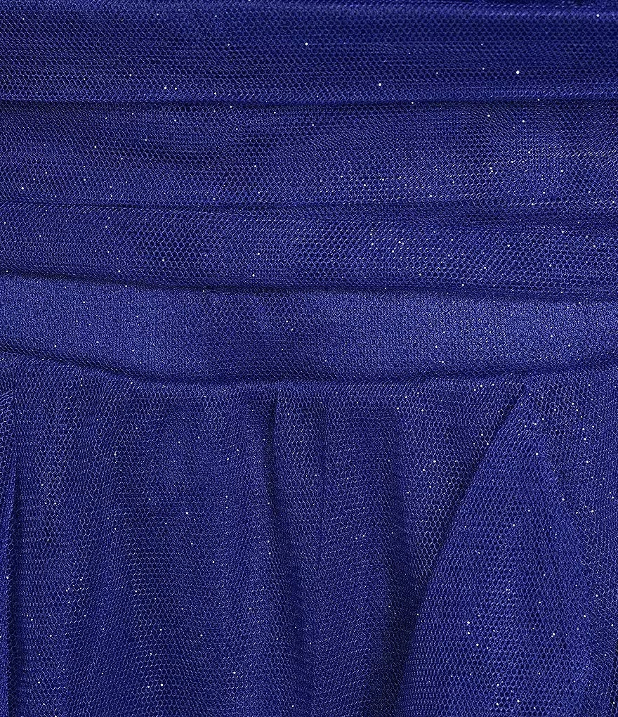 Sparkly Plus Size A-Line Halter Lace-Up Short Royal Tulle Homecoming Dress
