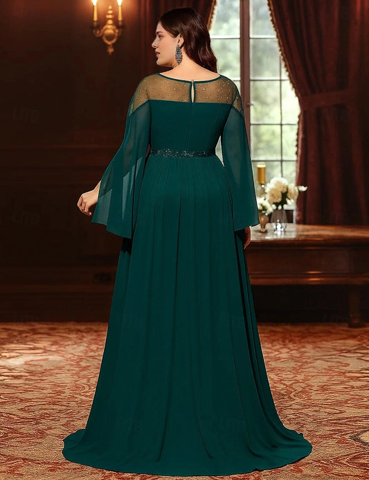 Roselledress formal evening gown sparkly mesh zipper back mother dress rear view