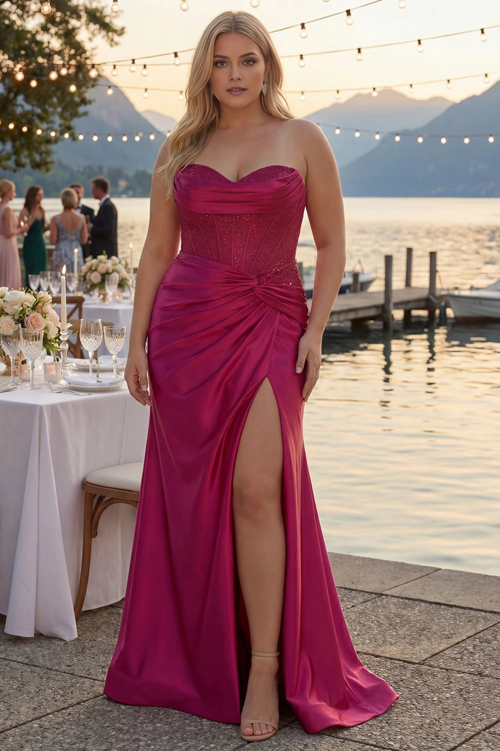 Lavender Plus Size A-Line Off Shoulder Lace Up Back Long Prom Dress