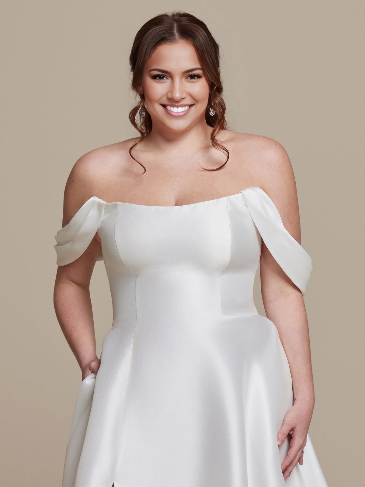 Elegant A-Line Strapless Sleeveless Button Back Long Plus Size Wedding Dress