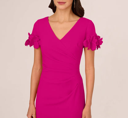 Chic Sheath V-Neck Short-Sleeve Closed-Back Knee-Length Mother of the Bride Dresses