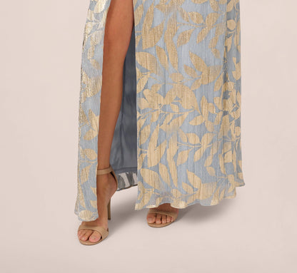 Luxurious A-Line V-Neck Flutter-Sleeve Closed-Back Floor-Length Mother of the Bride Dresses