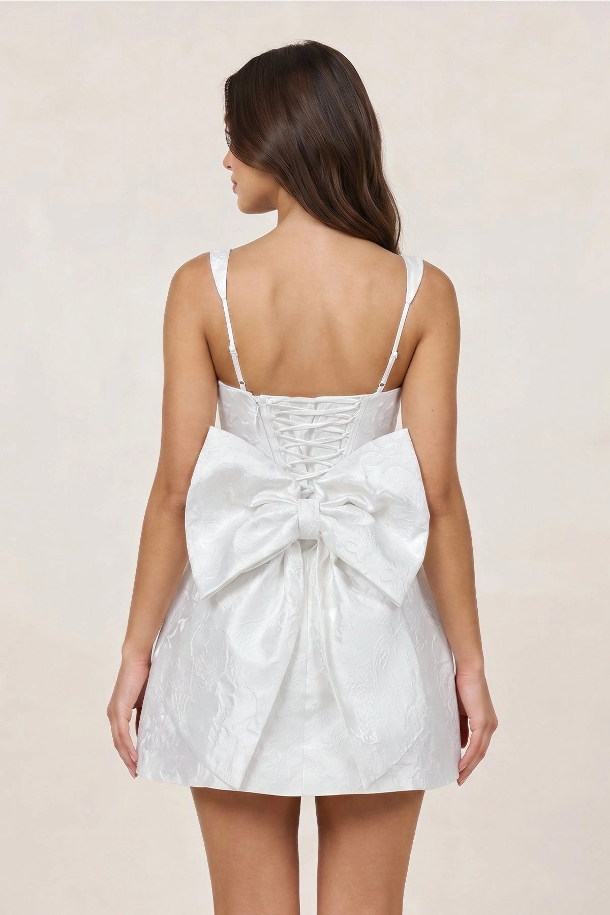 Chic A Line Square Neck Spaghetti Lace Up Mini Homecoming roselledress