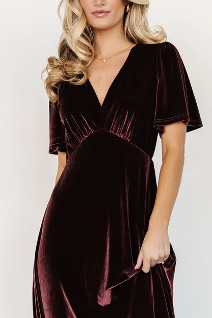 Elegant A‑Line V‑Neck Short‑Sleeve Keyhole‑Back Floor‑Length Mother Of Bride Dress