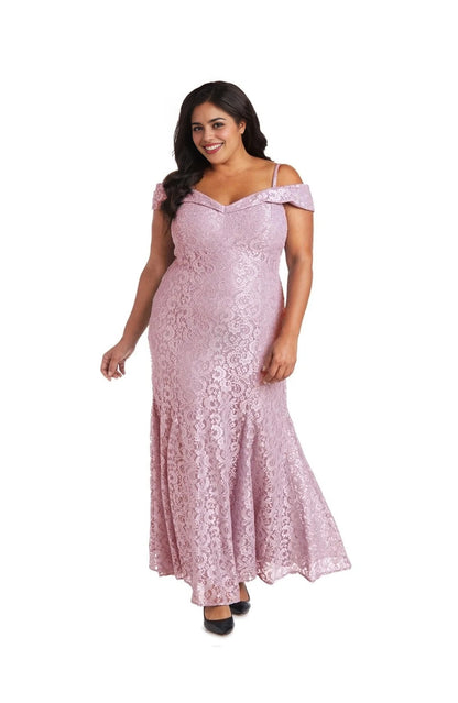 Roselledress Modest Plus Size Mermaid Off Shoulder Strap Low Back Lace Maxi Prom Dress
