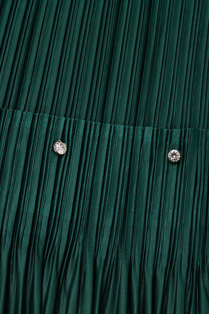 Emerald Plus Size A-Line Round Neck Flare Sleeve Solid Back Maxi Prom Dress