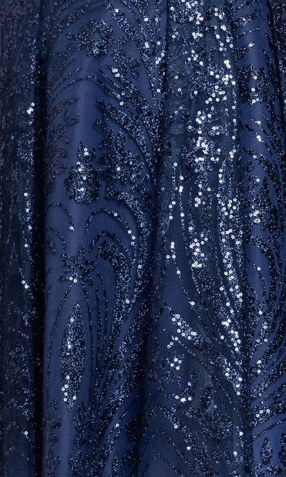 Stunning Plus Size A-Line Sweetheart Lace-Up Short Navy Sequin Homecoming Dress