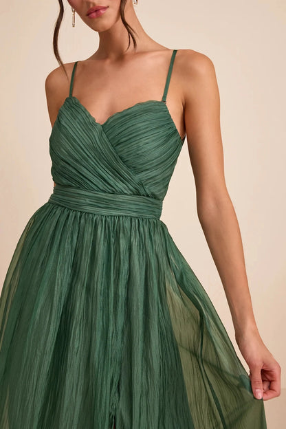Moss A-Line Sweetheart Spaghetti Plain Back Long Prom Dress