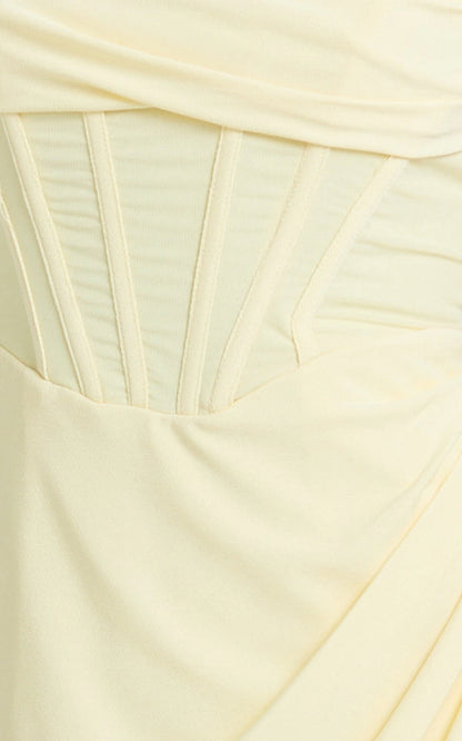 Chic Sheath Asymmetric Off‑Shoulder Sleeveless V‑Back Slit Midi Length Plus Size Prom Dress