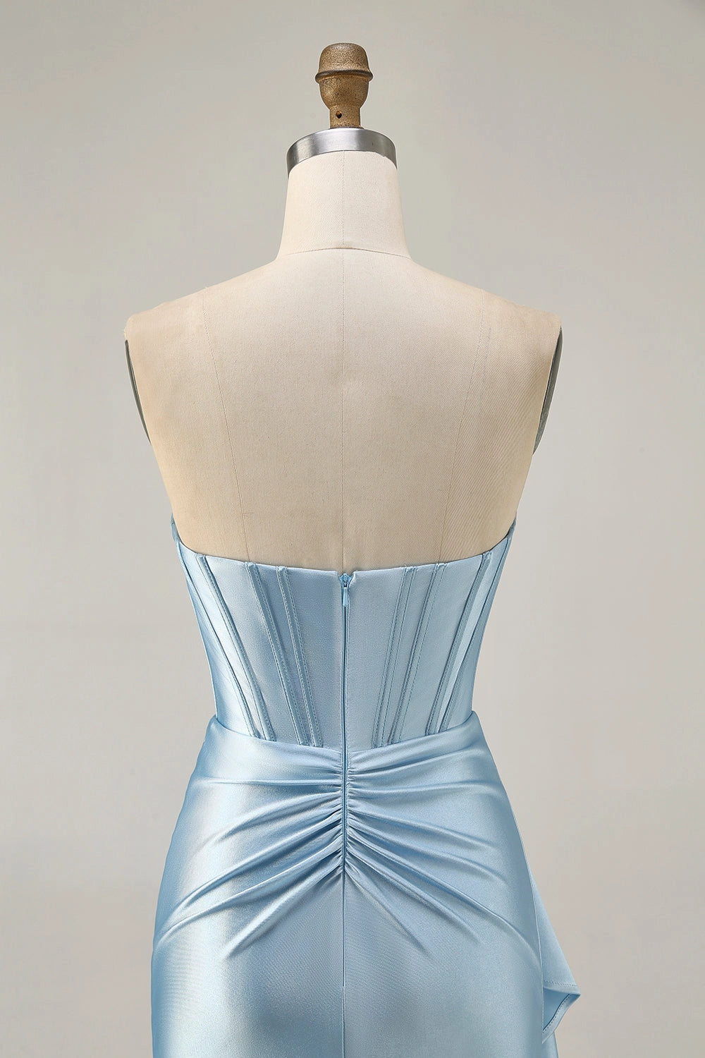 Emerald Green Sheath Strapless Tube Plain Back Cutout Mini Homecoming Dress