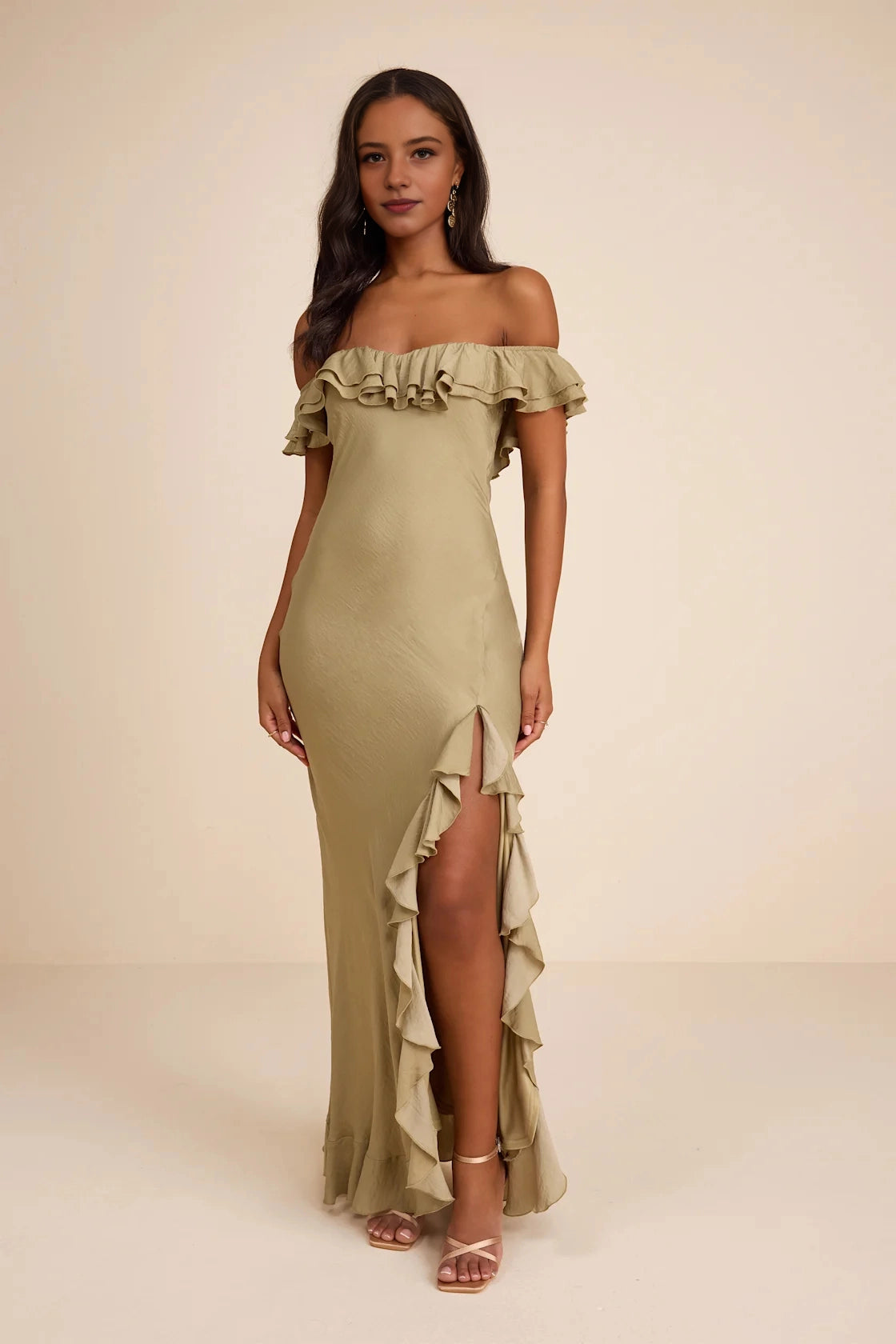 Sleek Mermaid Strapless Cutout Zip Back Maxi Prom Dress