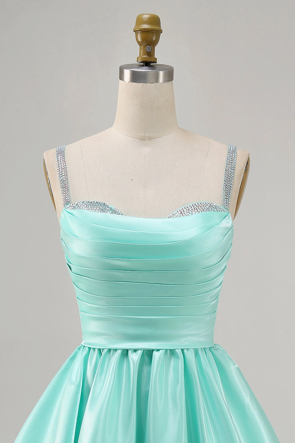 Hot Pink A-Line Straight Spaghetti Strap Closed Back Mini Homecoming Dress