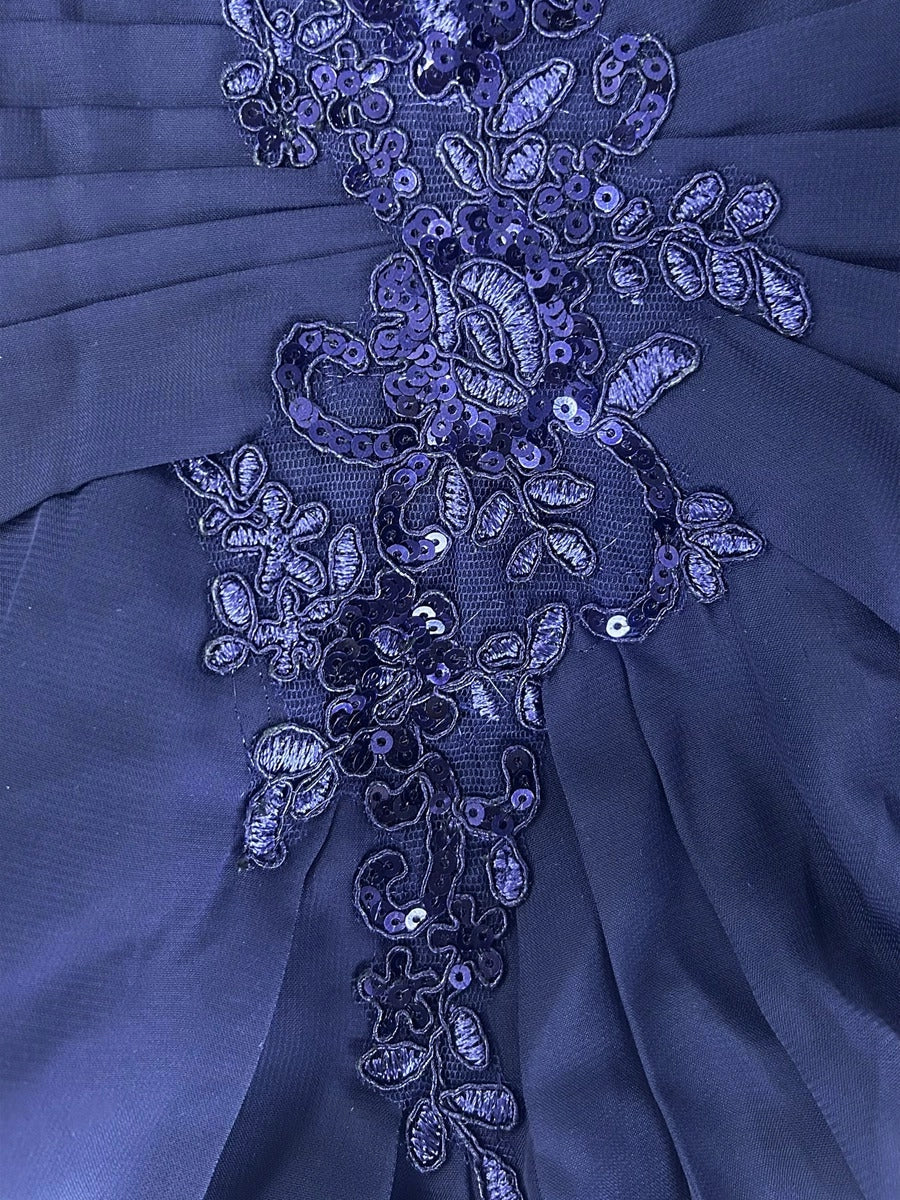 Ruched A-Line Bateau-Neck 3/4-Sleeve Keyhole-Back Floor-Length plus size Mother Of Bride Dress