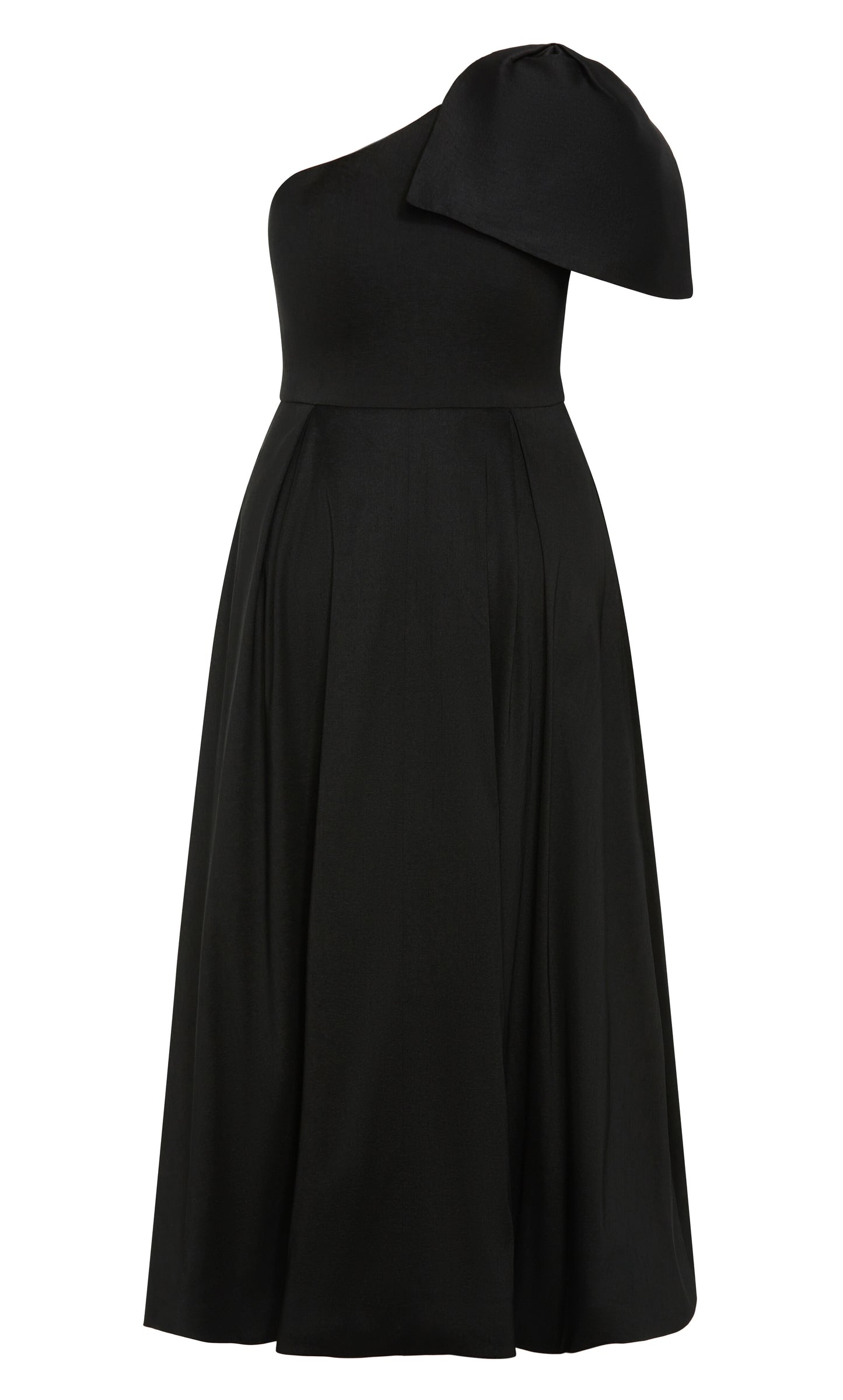 Burgundy One‑Shoulder Bow High‑Low A‑Line Plus Size Wedding Guest Dress