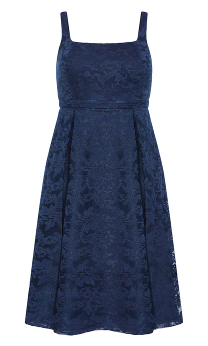 Elegant Fit‑and‑Flare Square‑Neck Sleeveless Zip‑Back Midi Plus Size Wedding Guest Dress