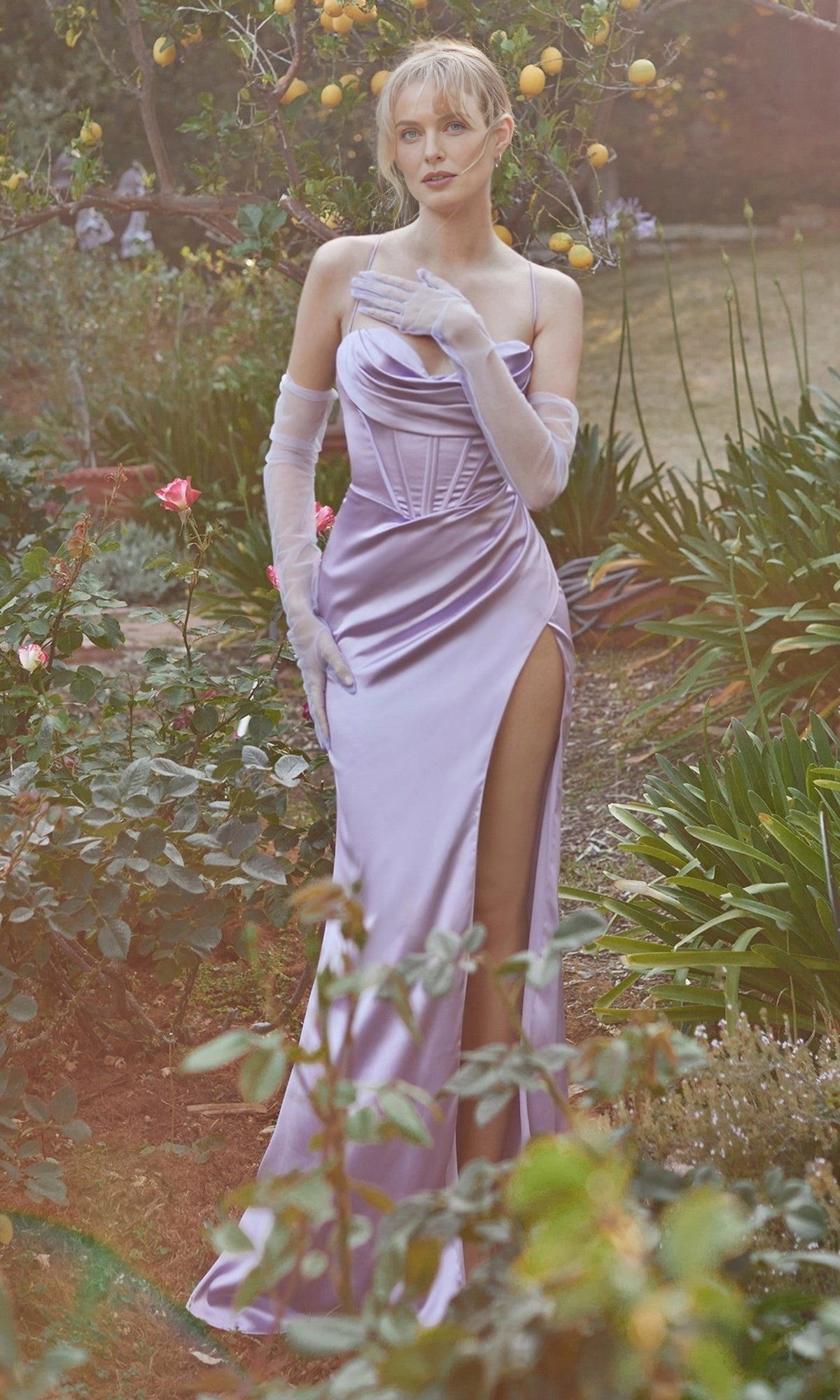 Dusty Pink Mermaid Cowl Spaghetti Criss Cross Lace Up Maxi Prom Dress