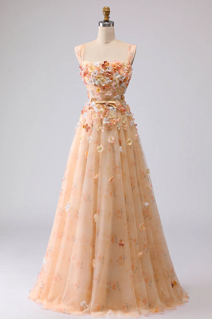 Plus Size Romantic A-Line Off-Shoulder Tulle Sleeve Lace-Up Back Long Wedding Guest Dress