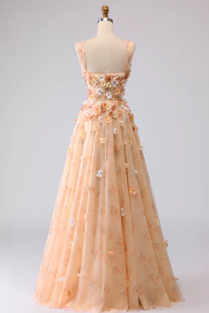 Plus Size Romantic A-Line Off-Shoulder Tulle Sleeve Lace-Up Back Long Wedding Guest Dress