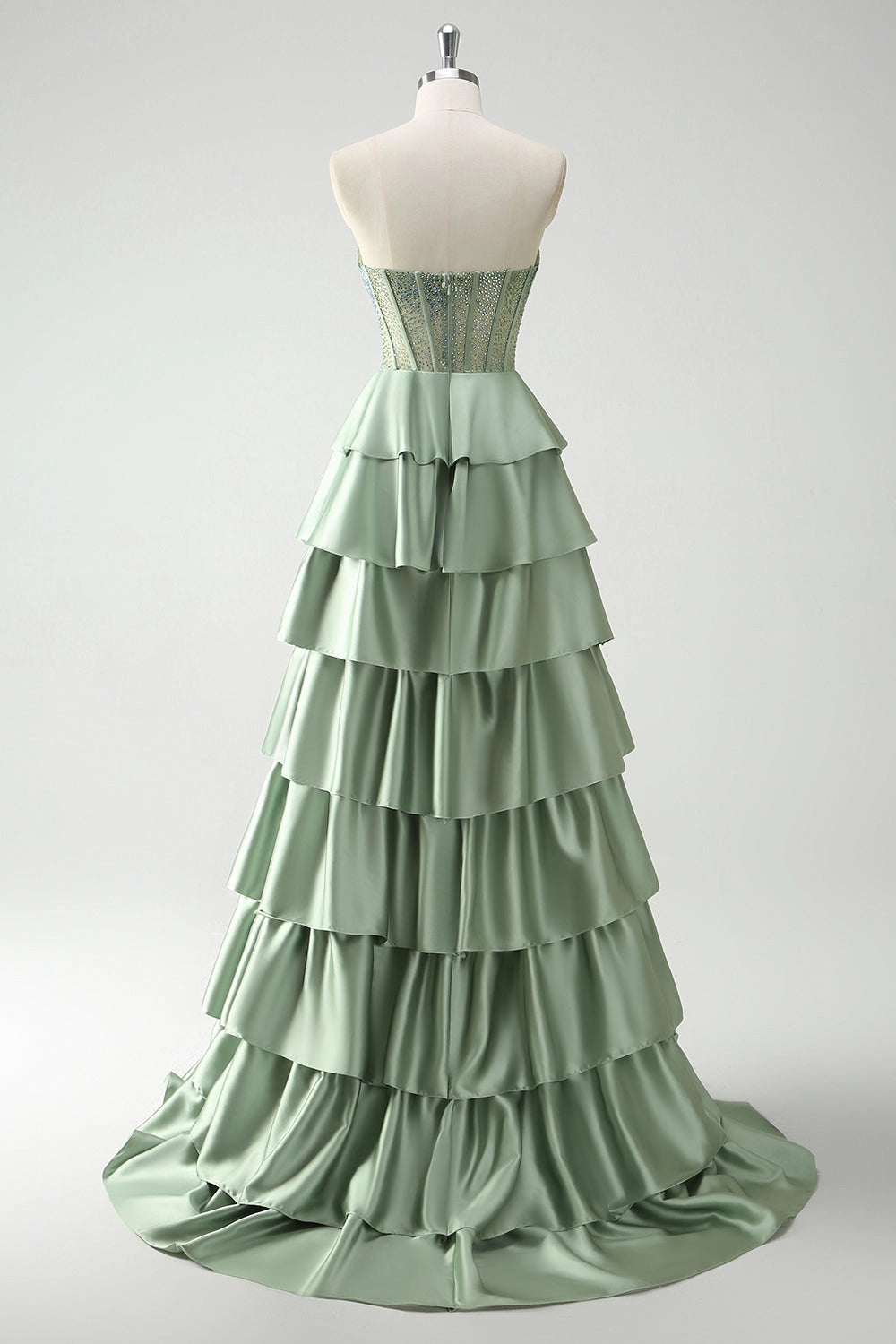Sage Plus Size A-Line Strapless Sweetheart Straight Back Long Prom Dress 