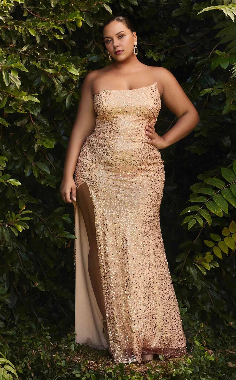 Dazzling Plus Size Mermaid Asymmetrical Sleeveless Lace-Up Back Long Prom Dress