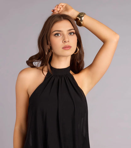 Burgundy A-Line Halter Sleeveless Open Back Mini Homecoming Dress