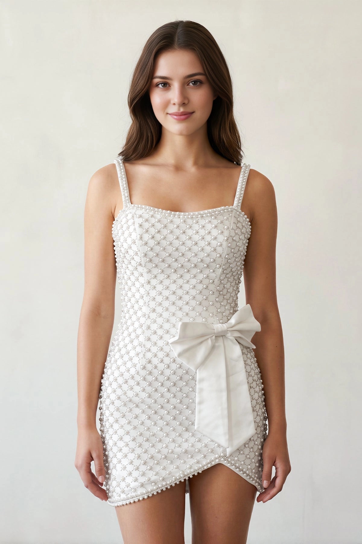 Sparkly Bodycon Square Neck Spaghetti Zip Back Mini Homecoming