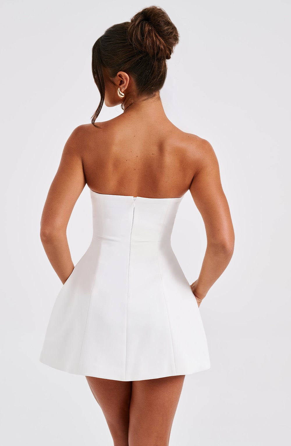 FitFlare ALine Strapless Strapless ZipBack Mini  homecoming  dress