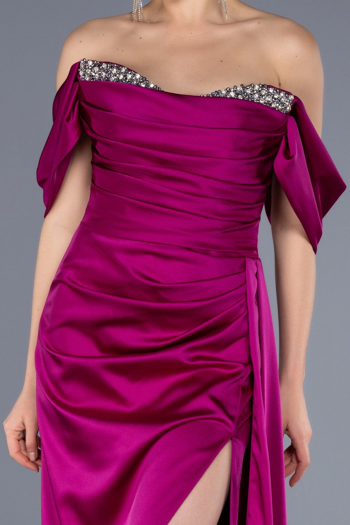 Elegant Sheath Sweetheart Off Shoulder Short Sleeve Zipper Back Long Prom Dress