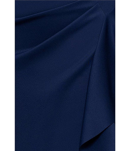 Elegant Plus Size Sheath V-Neck Three-Quarter-Sleeve Zipper-Back Floor-Length Mother of Bride Dress