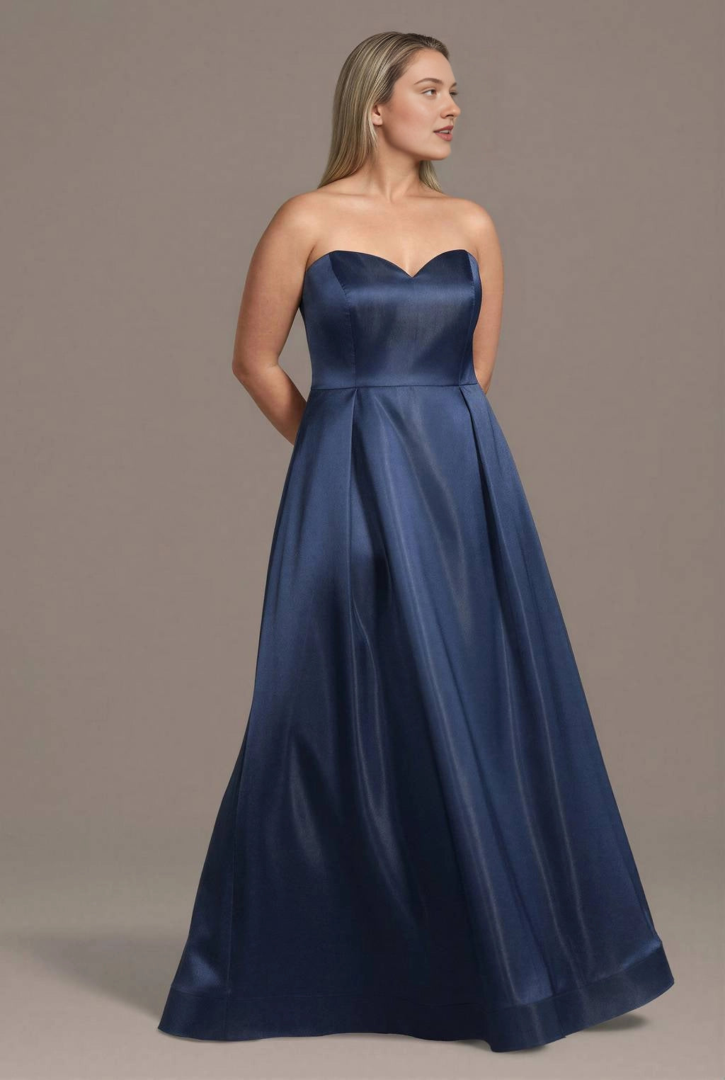Elegant A-Line Round-Neck Lace-Sleeve Zipper-Back Plus Size Mother of the Bride Dress