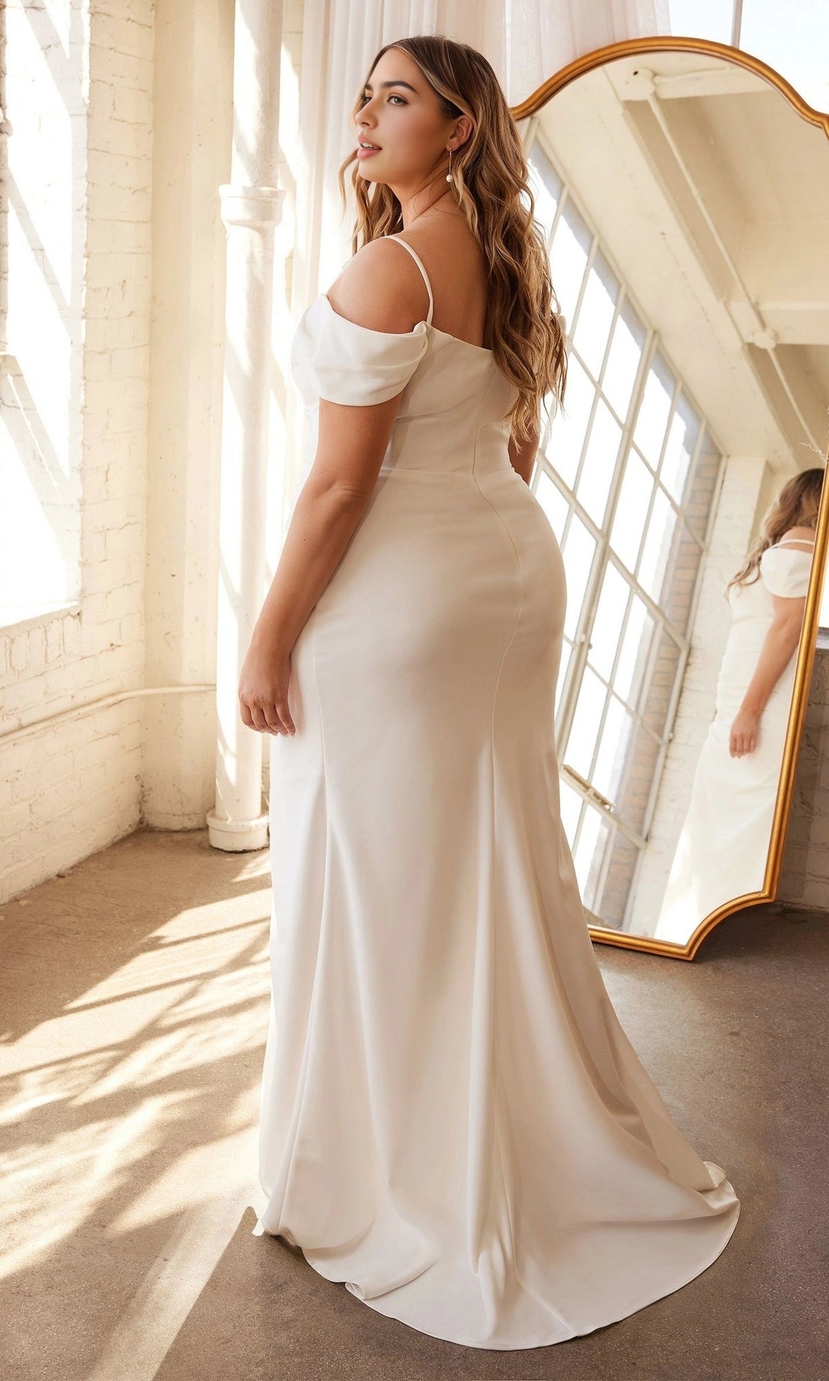 dress plus size white satin wedding dress solid back spaghetti strap off shoulder bridal gown