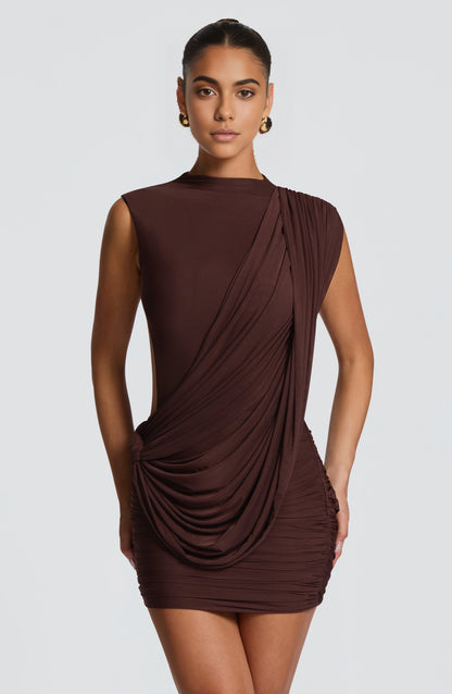 Elegant Bodycon High Neck Sleeveless Open Back Mini Homecoming Dress