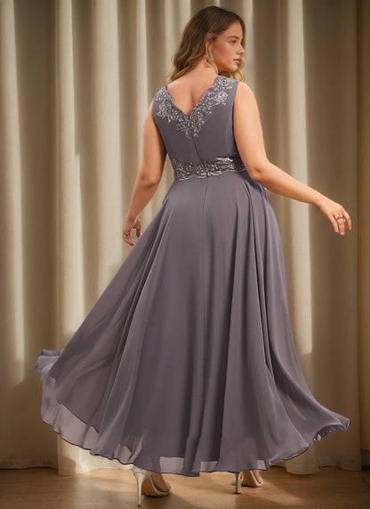 roselledress v lace zipper back chiffon plus size wedding mother formal maxi dress