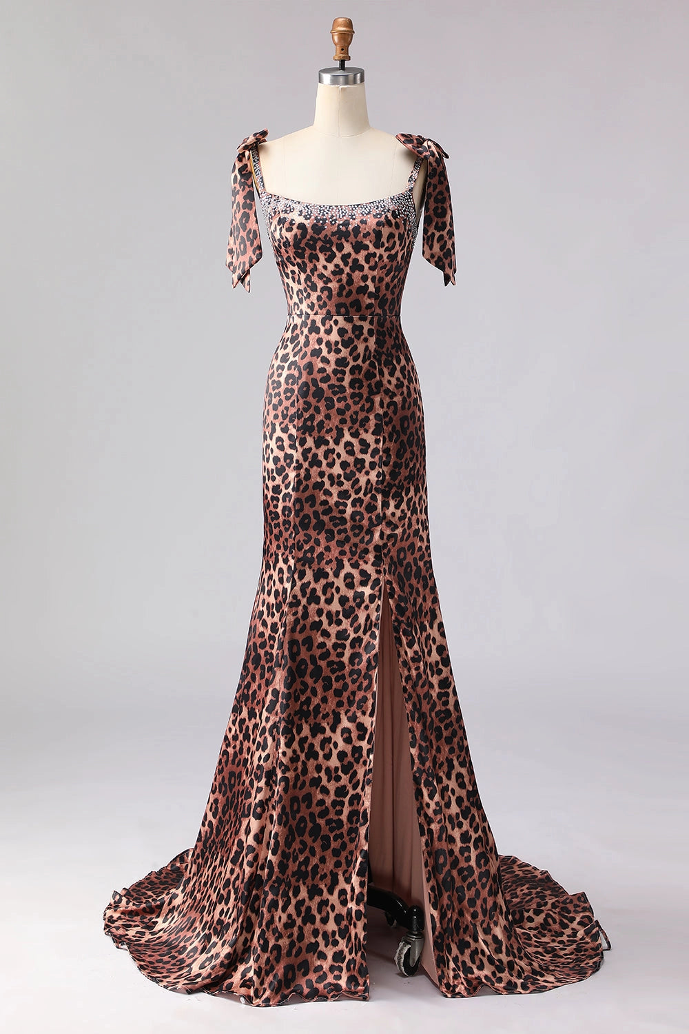 Glamorous Mermaid Square-Neck Sleeveless Scoop-Back Floor-Length Plus Size Prom Dress