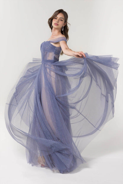 Plus Size Romantic A-Line Sweetheart Off Shoulder Bow Back Long Bridesmaid Dress