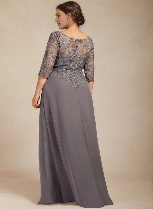 back view roselledress curvy grey chiffon formal dress sheer lace back wedding guest long dress