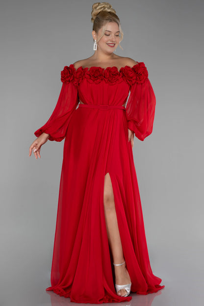 Elegant A-Line Square-Neck Sheer-Sleeve Zipper-Back Floor-Length Plus Size Wedding Guest Dress