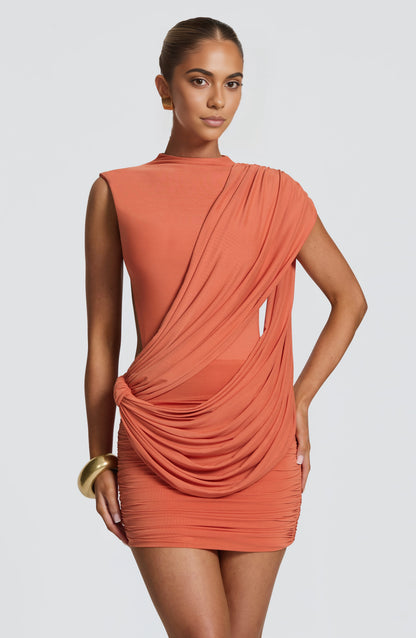 Elegant Bodycon High Neck Sleeveless Open Back Mini Homecoming Dress
