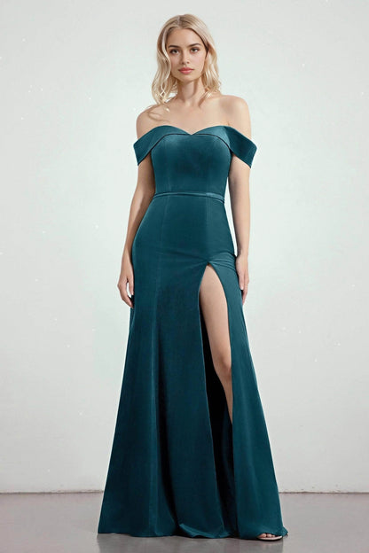 Elegant Plus Size Mermaid Sweetheart Off Shoulder V Back Long Bridesmaid Dress