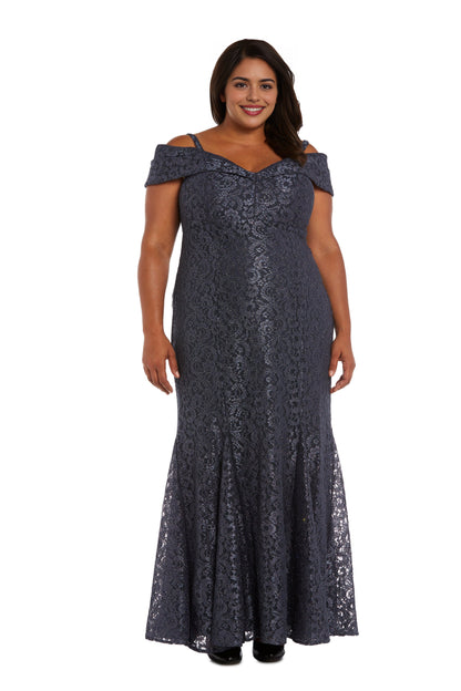 Roselledress Modest Plus Size Mermaid Off Shoulder Strap Low Back Lace Maxi Prom Dress