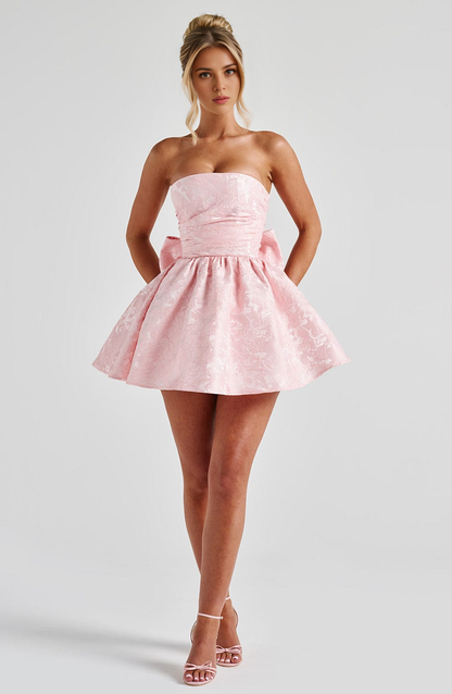 Chic A-Line Strapless Sleeveless Lace Up Back Mini Homecoming Dress