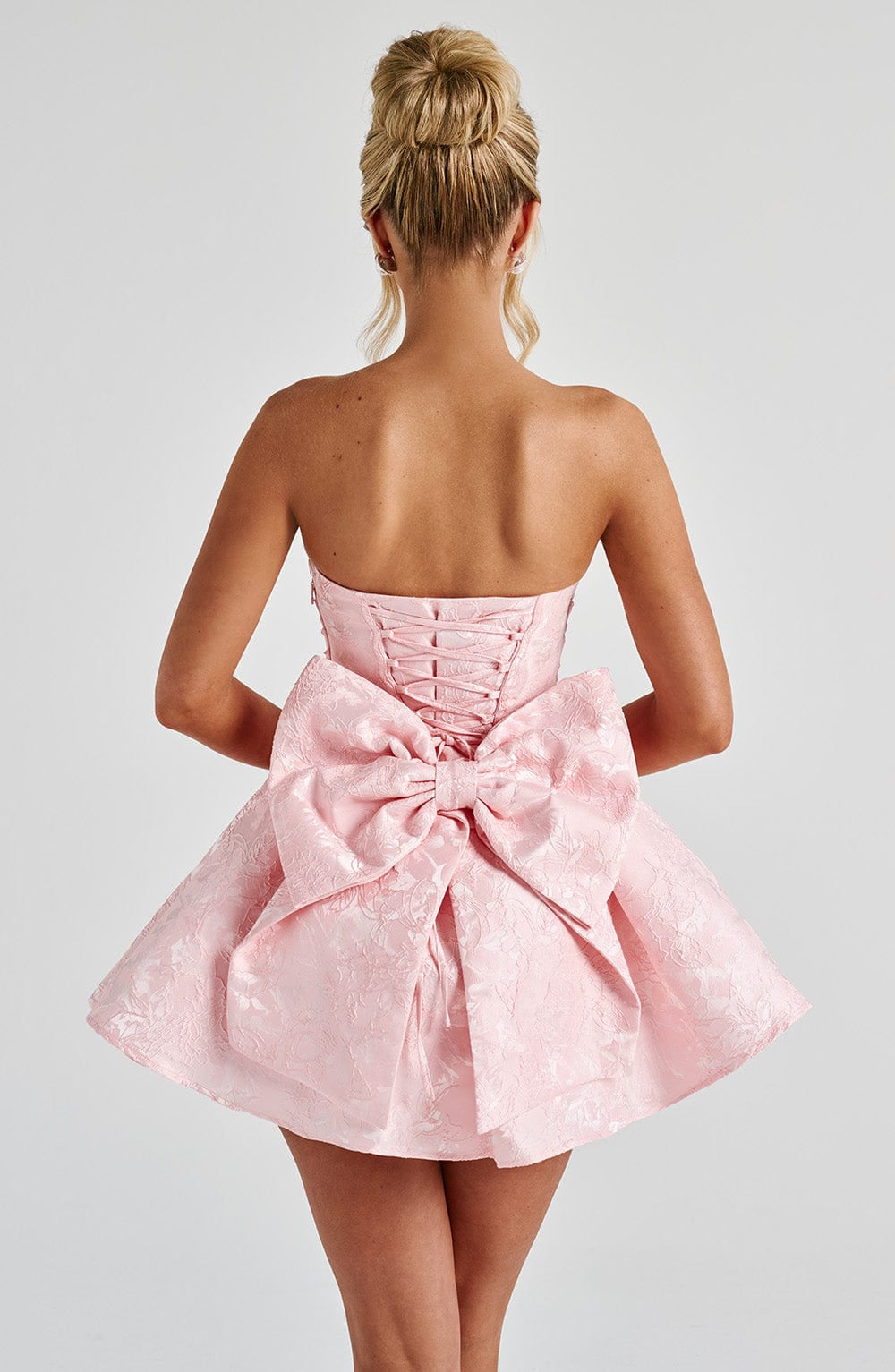 Chic A-Line Strapless Sleeveless Lace Up Back Mini Homecoming Dress