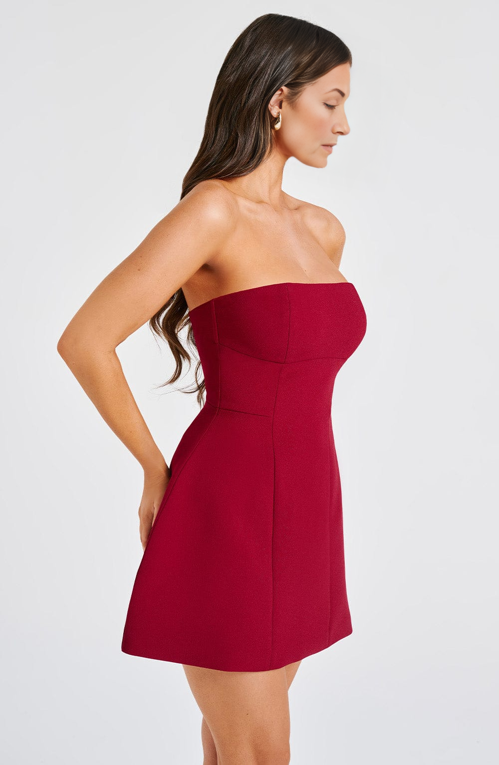 FitFlare ALine Strapless Strapless ZipBack Mini  homecoming  dress