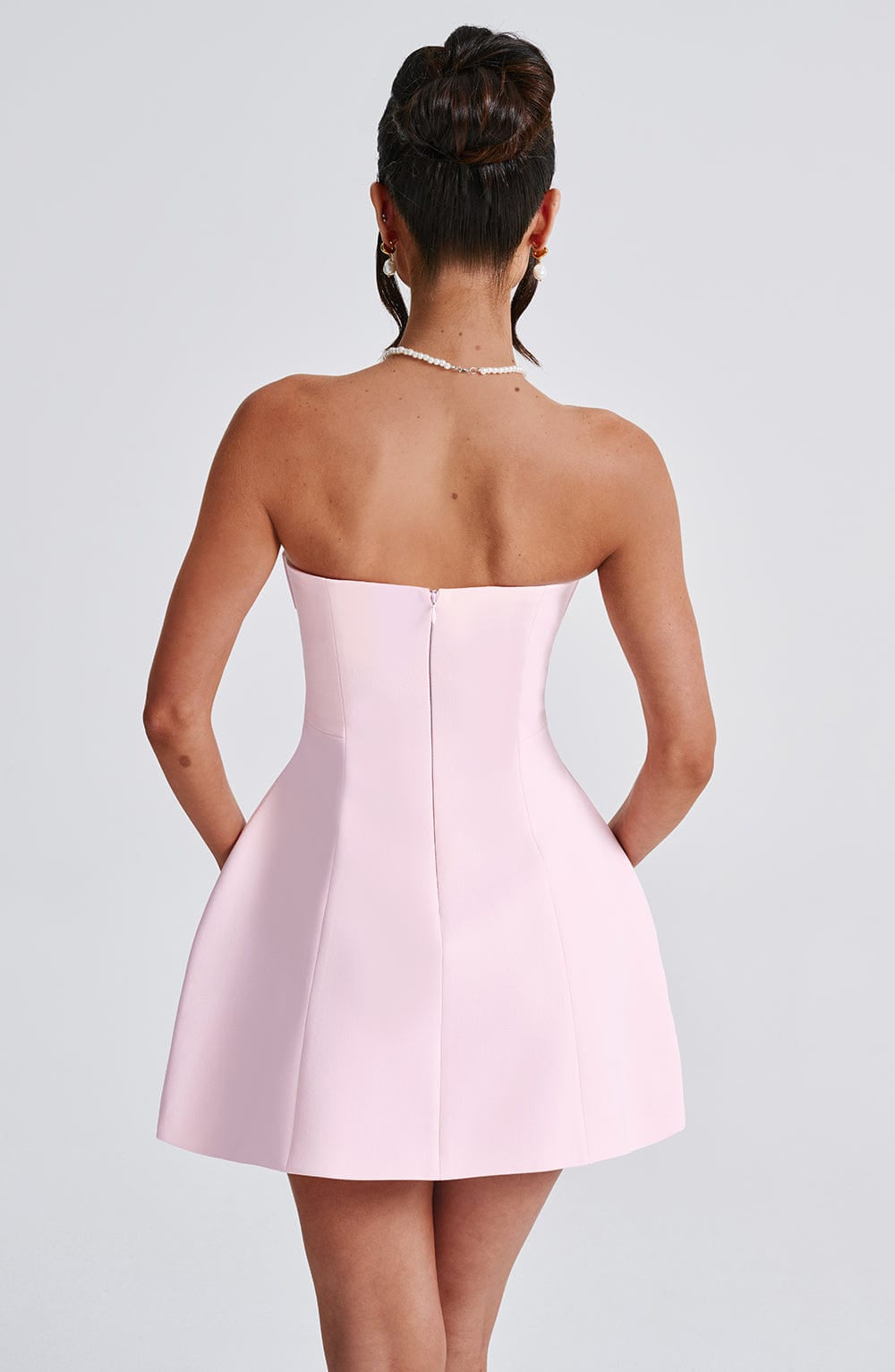 FitFlare ALine Strapless Strapless ZipBack Mini  homecoming  dress