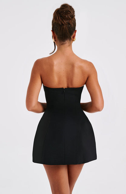 FitFlare ALine Strapless Strapless ZipBack Mini  homecoming  dress