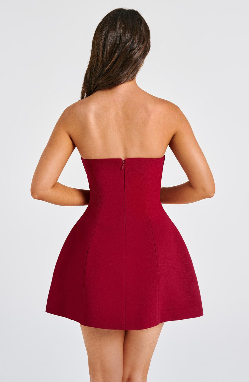 FitFlare ALine Strapless Strapless ZipBack Mini  homecoming  dress