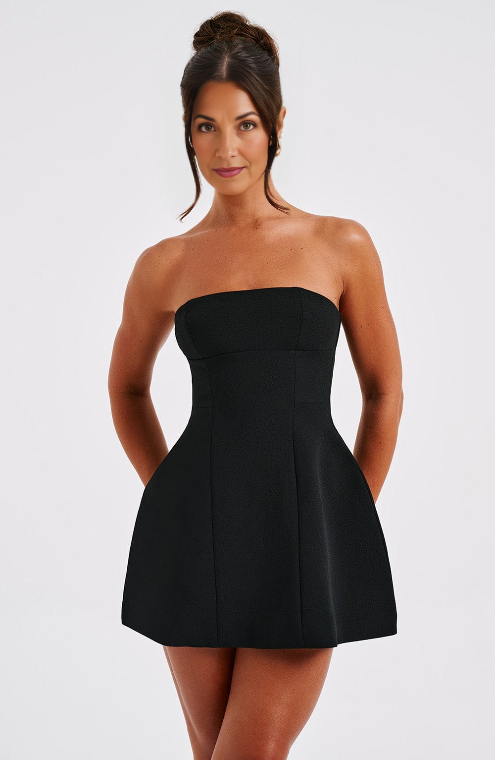 FitFlare ALine Strapless Strapless ZipBack Mini  homecoming  dress
