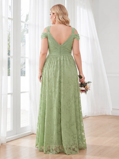 Roselledress floral chiffon formal dress plus size deep v button back long wedding guest maxi dress back view