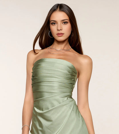 Slim Fit Strapless Sleeveless Bow-Back Mini Cocktail Party Dress